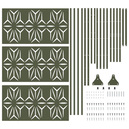 Privacy Screen 100 x 50 x 180 cm Steel Olive Green