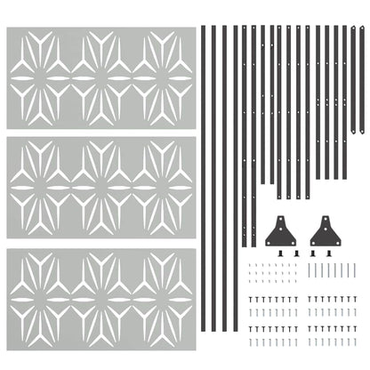 Privacy Screen 100 x 50 x 180 cm Galvanised Steel Silver