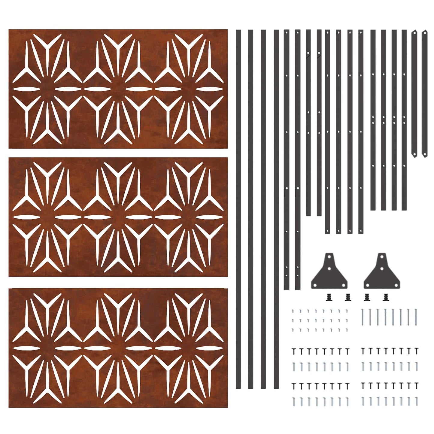 Privacy Screen 100 x 50 x 180 cm Weathering Steel Rusty