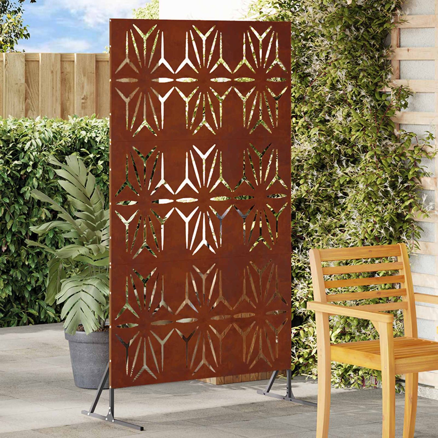 Privacy Screen 100 x 50 x 180 cm Weathering Steel Rusty