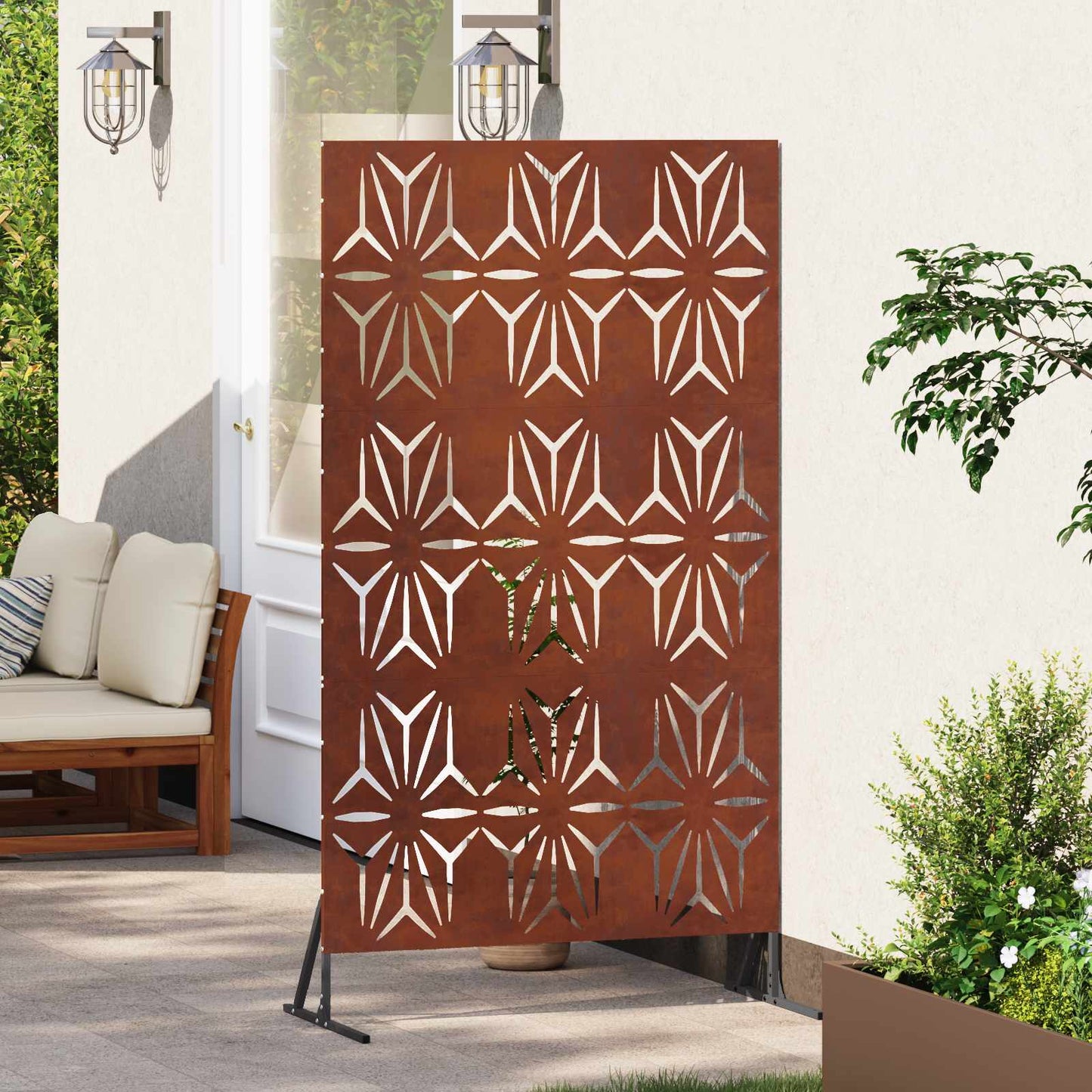 Privacy Screen 100 x 50 x 180 cm Weathering Steel Rusty