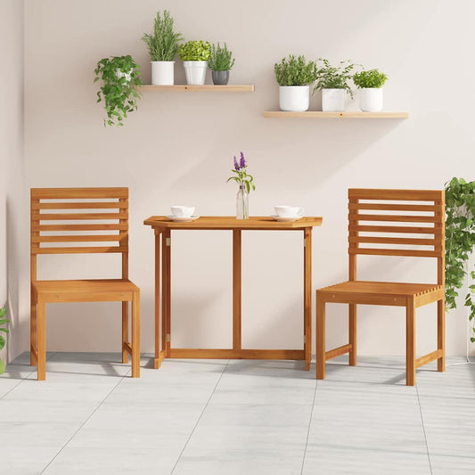 2 pcs Garden Chair Solid Acacia wood Brown