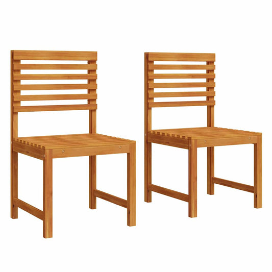 2 pcs Garden Chair Solid Acacia wood Brown