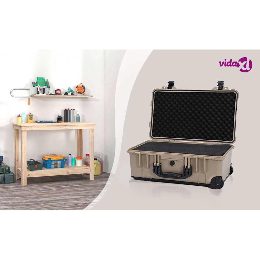 Hard Luggage Case Sand 56 x 35 x 23 cm Polypropylene and ABS