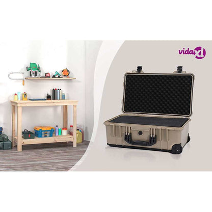 Hard Luggage Case Sand 56 x 35 x 23 cm Polypropylene and ABS