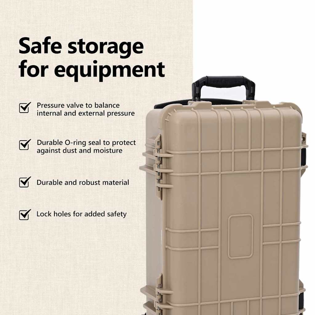 Hard Luggage Case Sand 56 x 35 x 23 cm Polypropylene and ABS