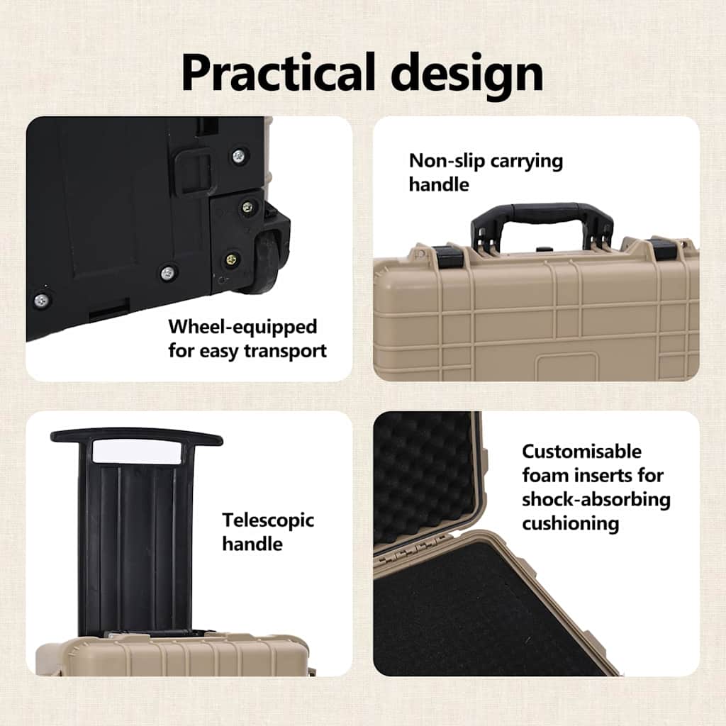 Hard Luggage Case Sand 56 x 35 x 23 cm Polypropylene and ABS