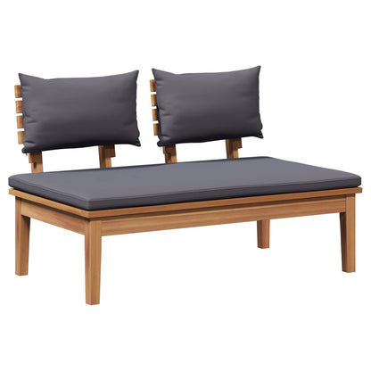 Garden Bench and Table Set 2 pcs Grey and Brown Solid Teak wood