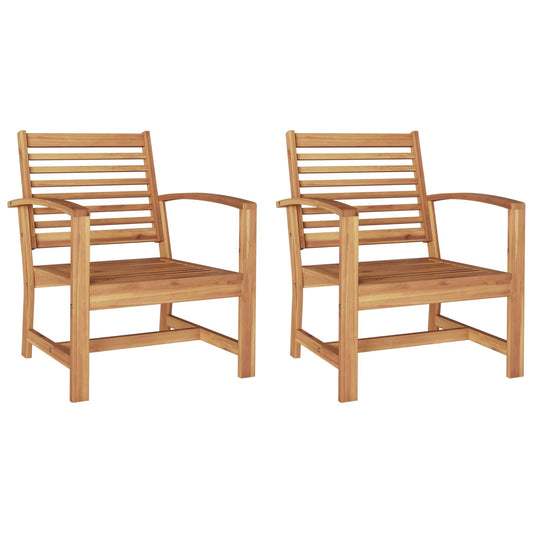 Chair 2 Piece Brown 65 x 60 x 76.5 cm Solid Teak Wood