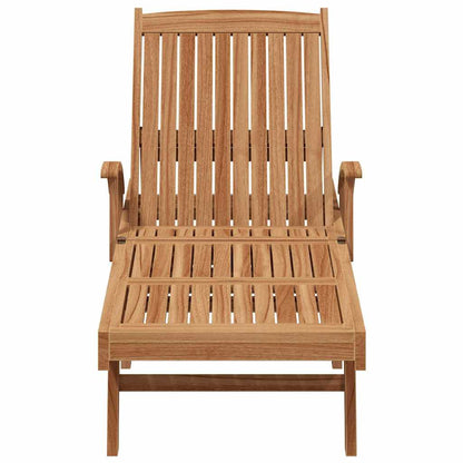 Sun lounger 2 pcs Solid Teak Wood Brown
