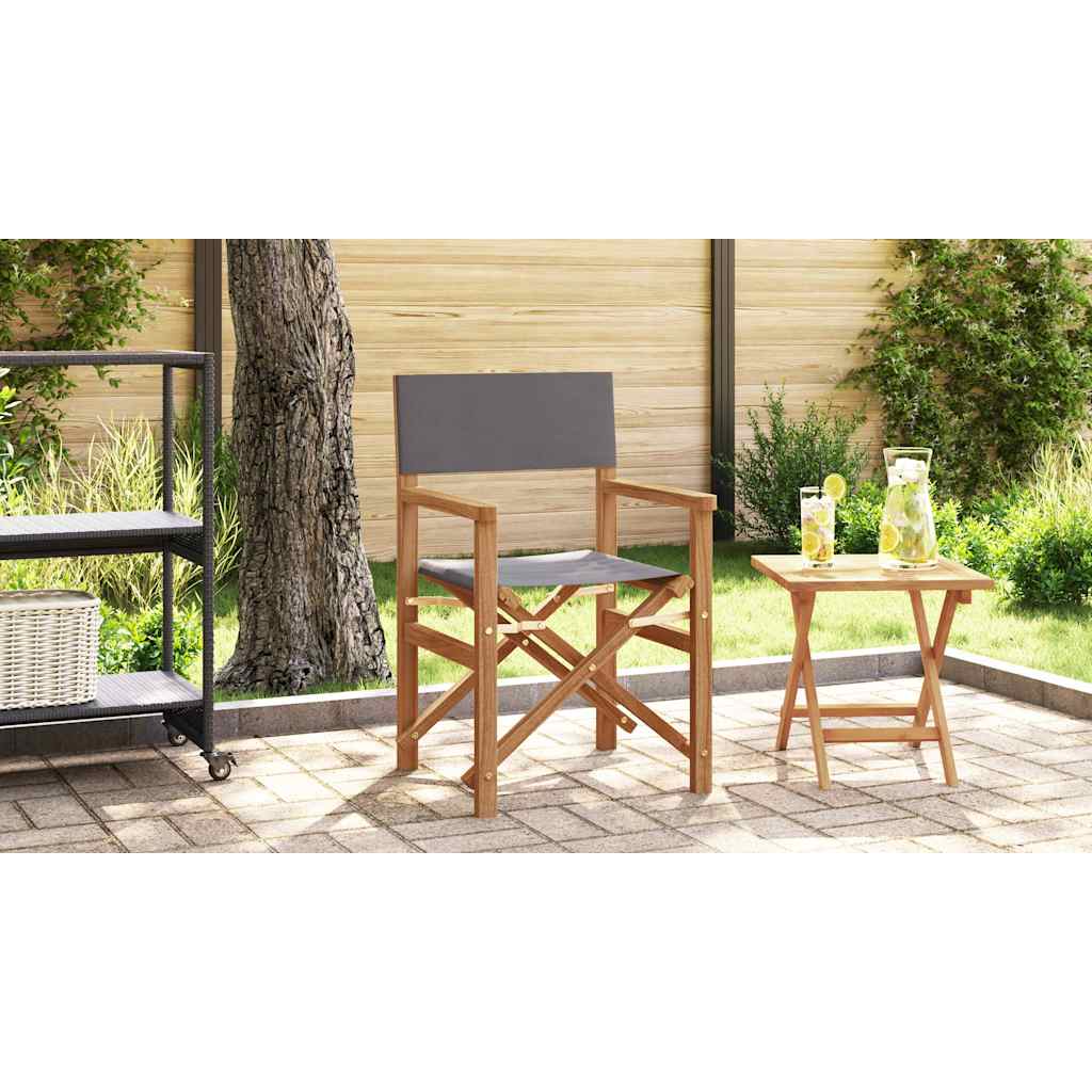 Director Chair Grey Solid Teak Wood