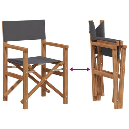 Director Chair Grey Solid Teak Wood