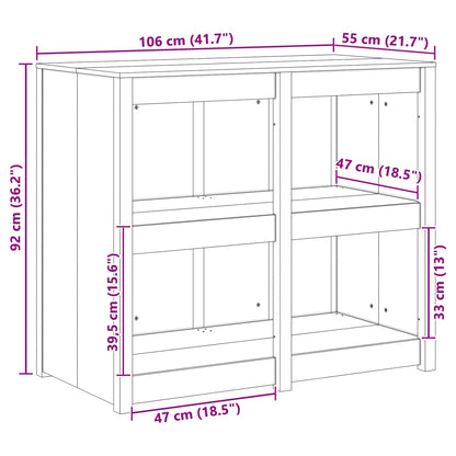 Kitchen Cabinet with Shelf MEPPEL Warm White 106 x 55 x 92 cm