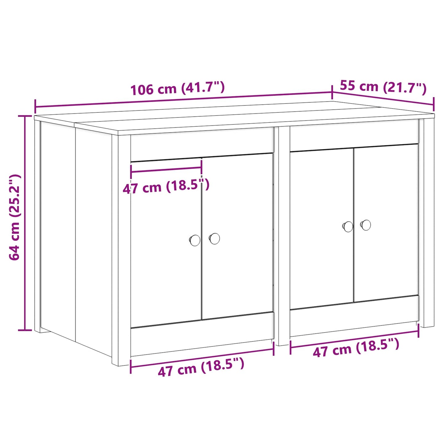 Kitchen Cabinet with Shelf MEPPEL Brown Oak 106 x 55 x 64 cm