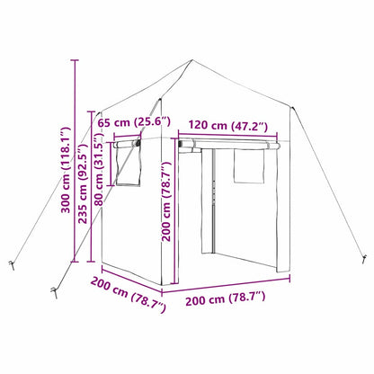 Greenhouse with Pop-up Frame Green 200 x 200 x 300 cm Iron