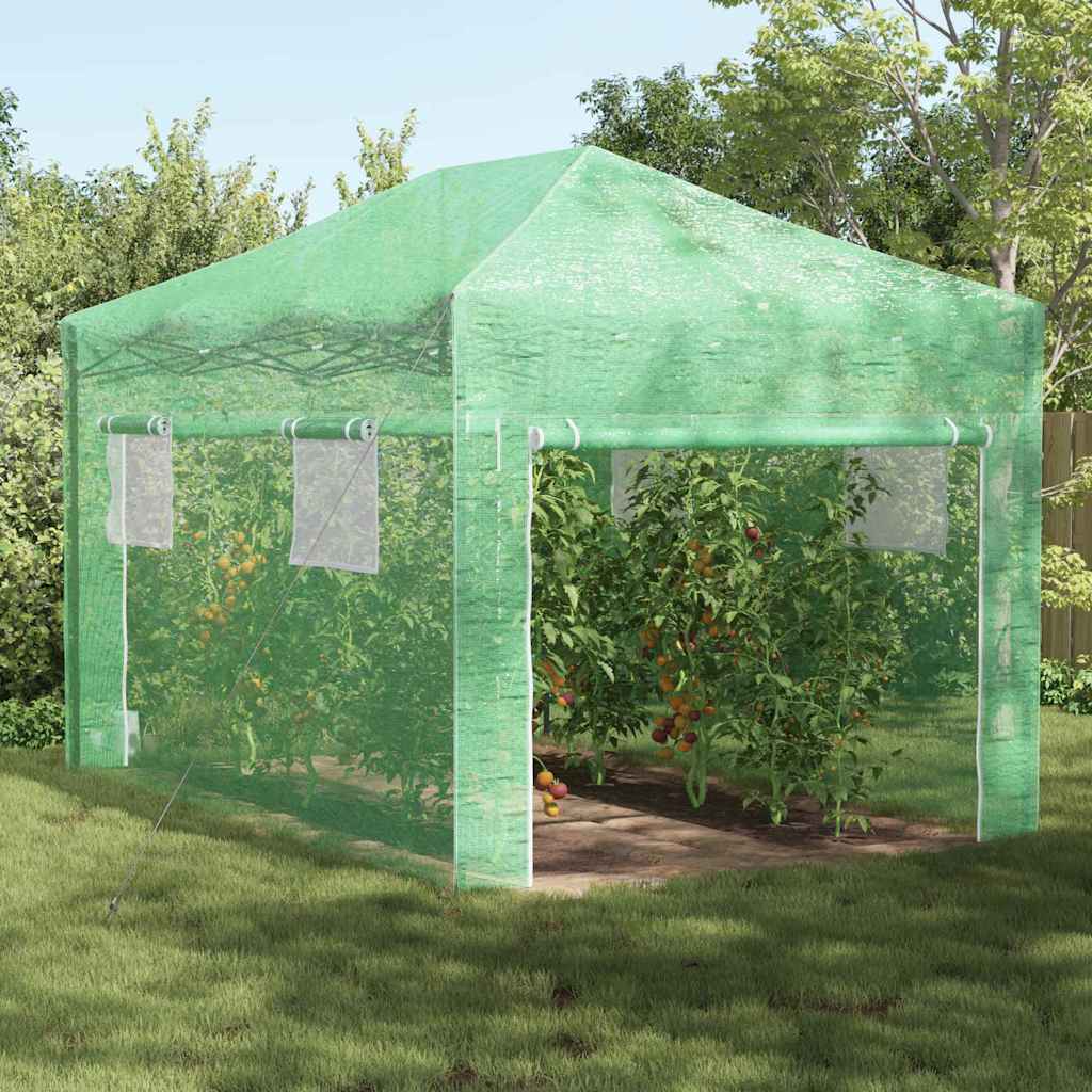 Greenhouse with Pop-up Frame Green 290 x 430 x 315 cm Iron