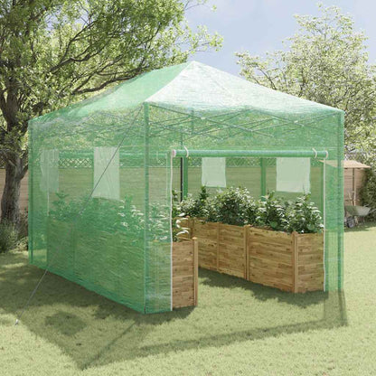 Greenhouse with Pop-up Frame Green 290 x 430 x 315 cm Iron