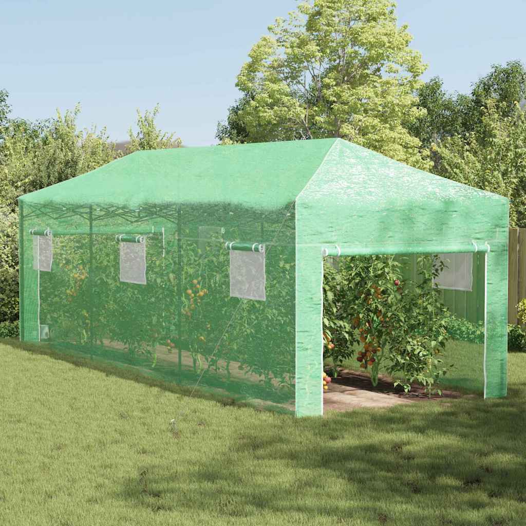 Greenhouse with Pop-up Frame Green 290 x 870 x 315 cm Iron