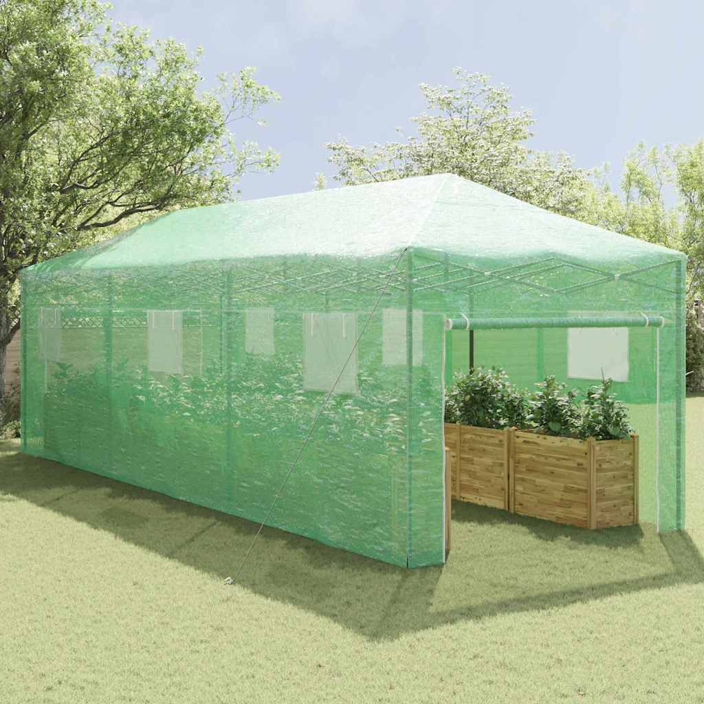 Greenhouse with Pop-up Frame Green 290 x 870 x 315 cm Iron