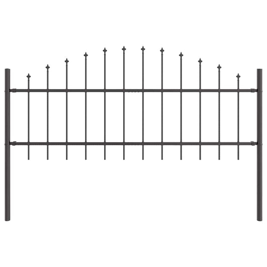 Garden Fence WOERDEN 170 x 115 cm Powder-Coated Steel Grey