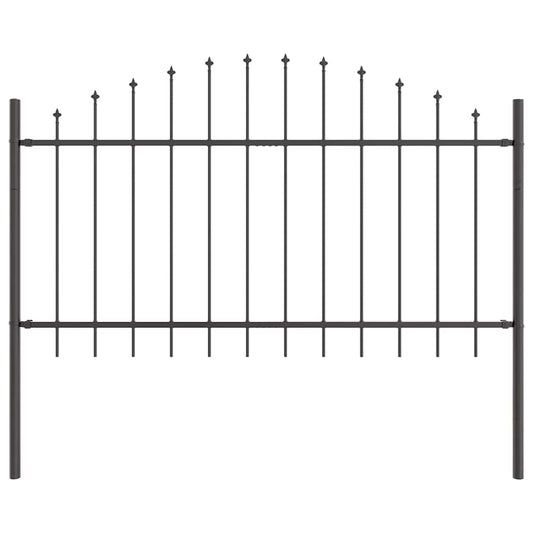 Garden Fence WOERDEN 170 x 140 cm Powder-Coated Steel Grey