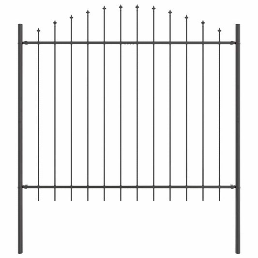 Garden Fence WOERDEN 170 x 165 cm Powder-Coated Steel Grey