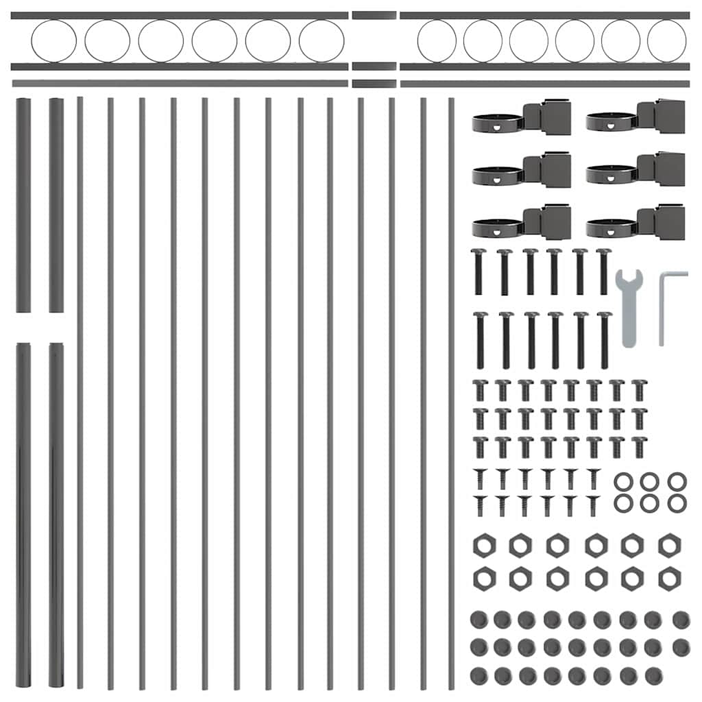 Fence Element ASSEN Grey 170 x 170 cm Steel