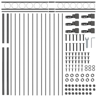 Fence Element ASSEN Grey 170 x 170 cm Steel
