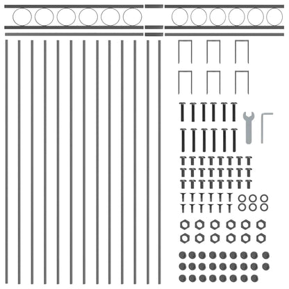 Fence Element ASSEN Grey 170 x 80 cm Steel