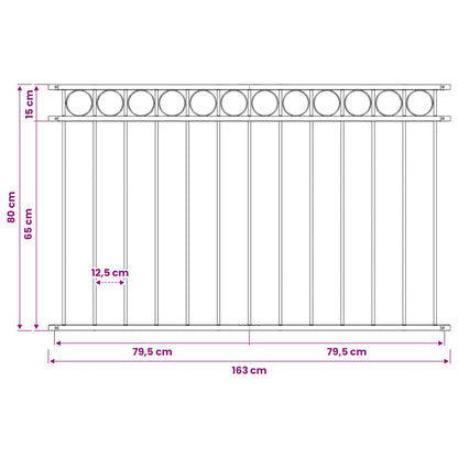 Fence Element ASSEN 170 x 80 cm Steel Grey