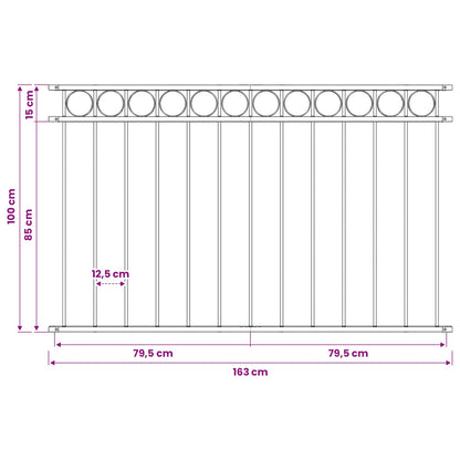 Fence Element ASSEN 170 x 100 cm Steel Grey