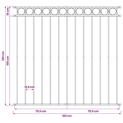 Fence Element ASSEN 170 x 120 cm Steel Grey