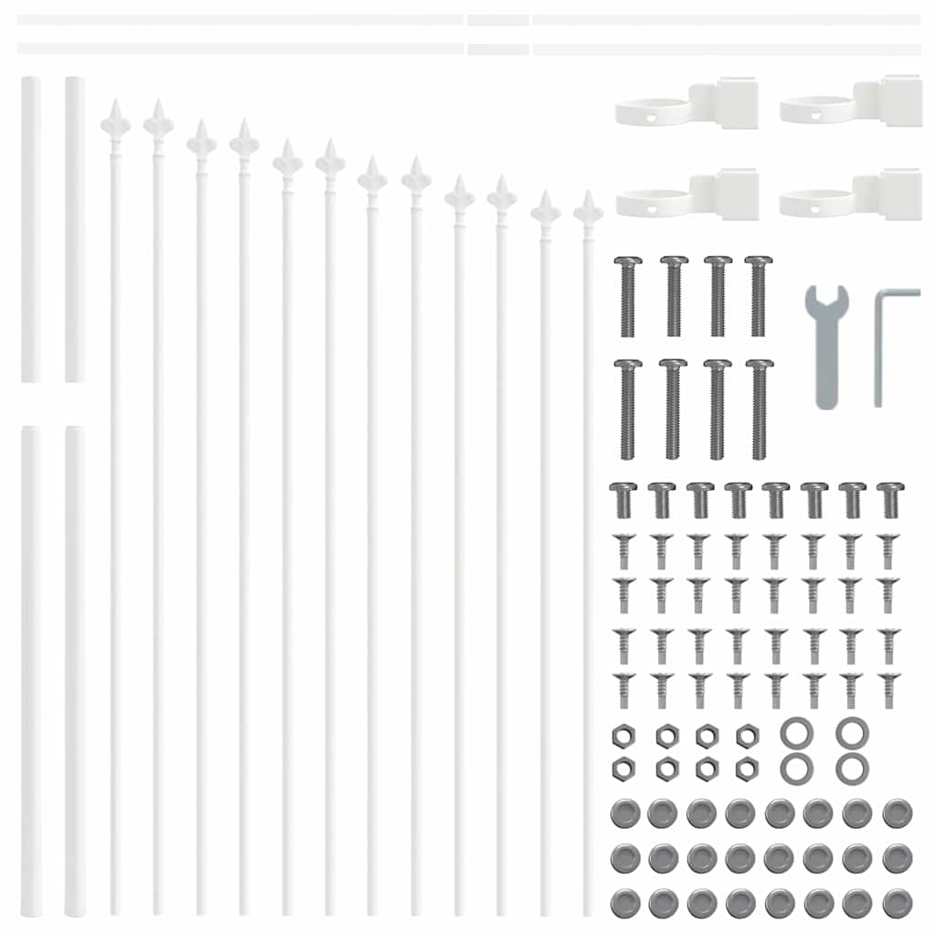 Garden Fence Woerden White 170 x 140 cm Powder-Coated Steel