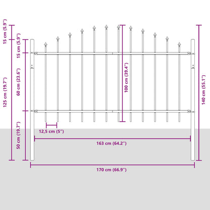 Garden Fence Woerden White 170 x 140 cm Powder-Coated Steel
