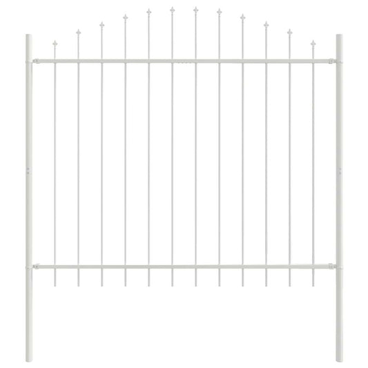 Garden Fence WOERDEN 170 x 190 cm Powder-Coated Steel White