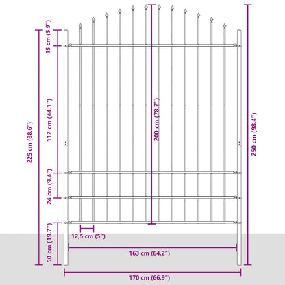 Garden Fence Woerden White 170 x 225 cm Powder-Coated Steel