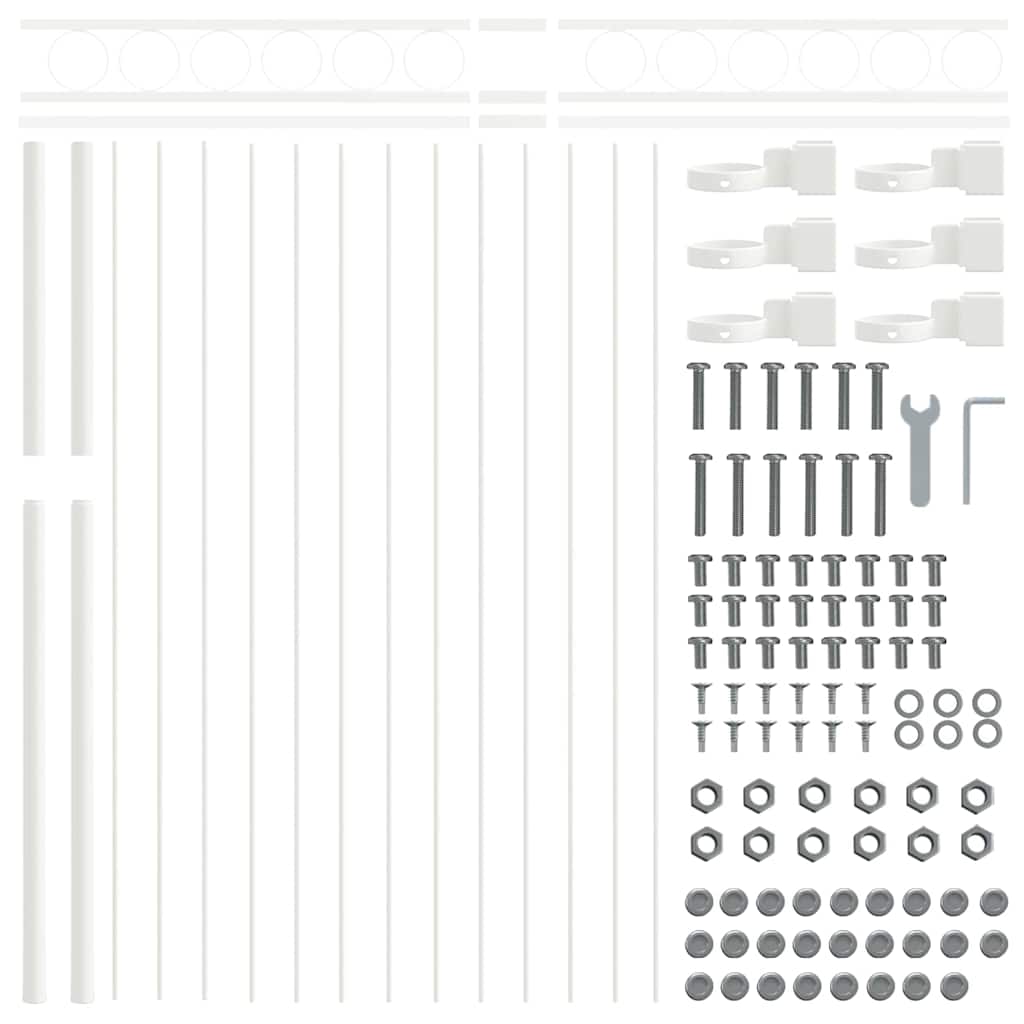 Fence Element ASSEN White 170 x 170 cm Steel
