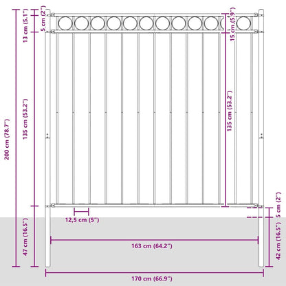 Fence Element ASSEN White 170 x 200 cm Steel