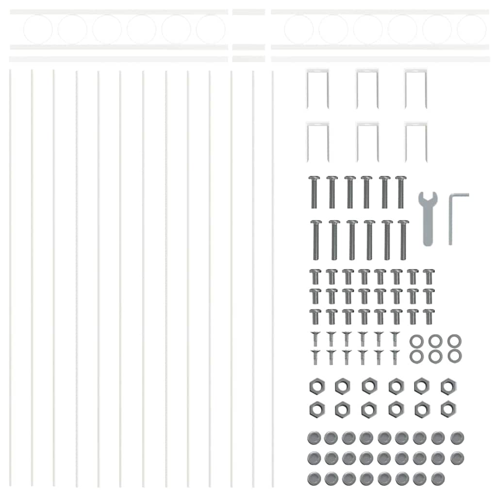 Fence Element ASSEN White 170 x 80 cm Steel