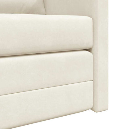 Floor Sofa Bed with Cushion Cream 122 x 70 x 60 cm Velvet
