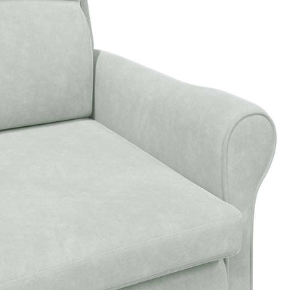 Armchair Light grey 76 x 94 x 102 cm Velvet
