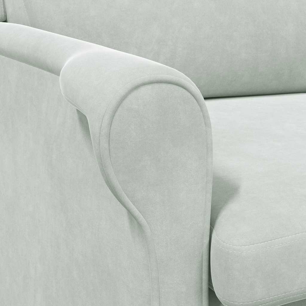 Armchair Light grey 76 x 94 x 102 cm Velvet