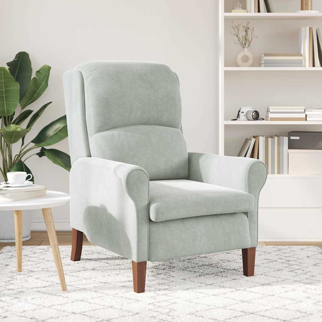 Armchair Light grey 76 x 94 x 102 cm Velvet