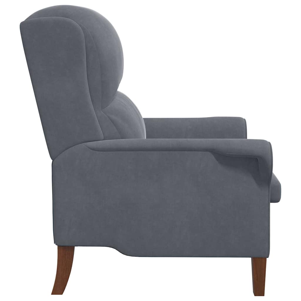 Armchair Dark grey 76 x 94 x 102 cm Velvet