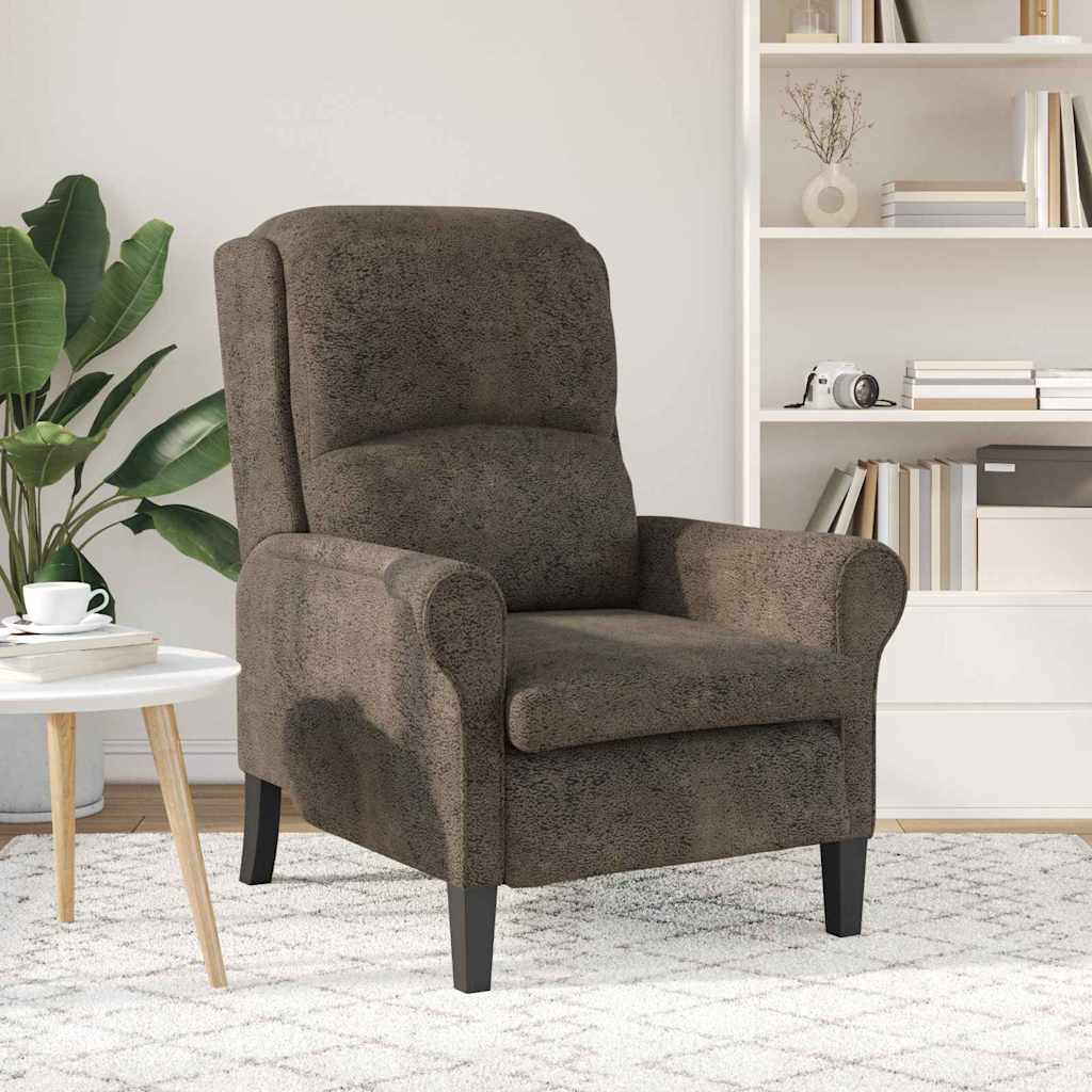 Armchair Dark grey 76 x 94 x 102 cm Faux leather