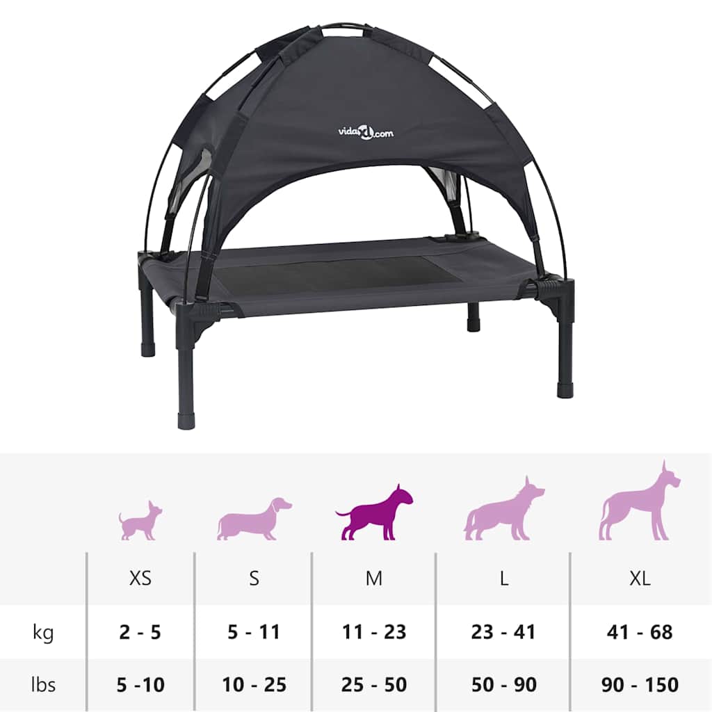 Dog Bed Black M Steel