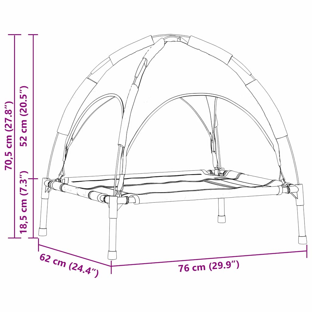 Dog Bed Black M Steel
