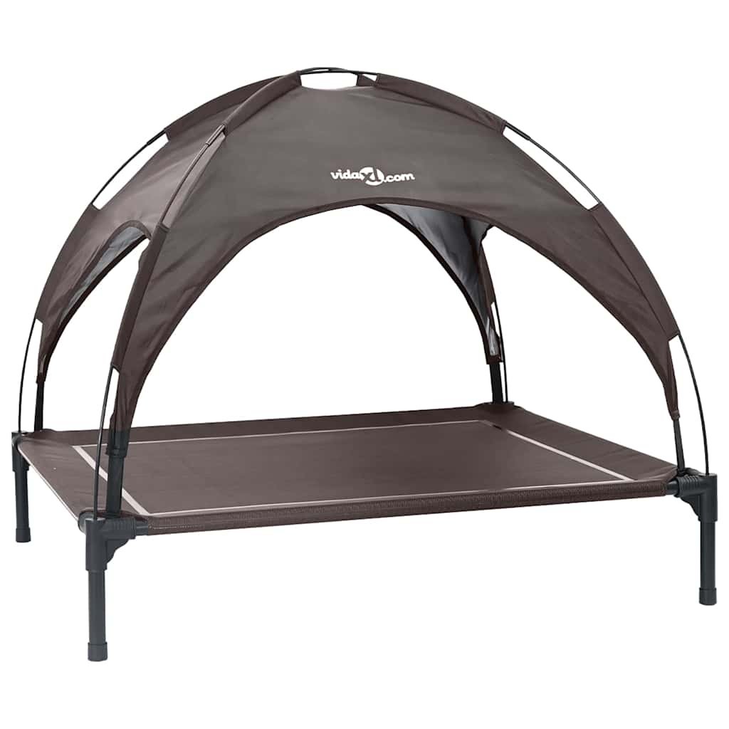 Dog Bed Folding Manual Brown 104 x 86 x 84.5 cm Steel