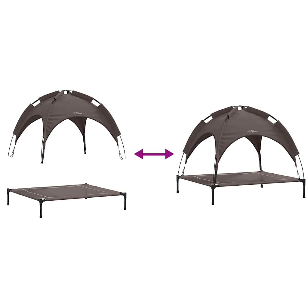 Dog Bed Folding Manual Brown 104 x 86 x 84.5 cm Steel