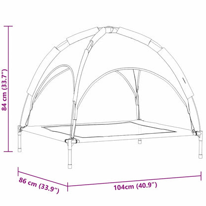 Dog Bed Folding Manual Brown 104 x 86 x 84.5 cm Steel